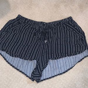 Divided Black Flowy Shorts